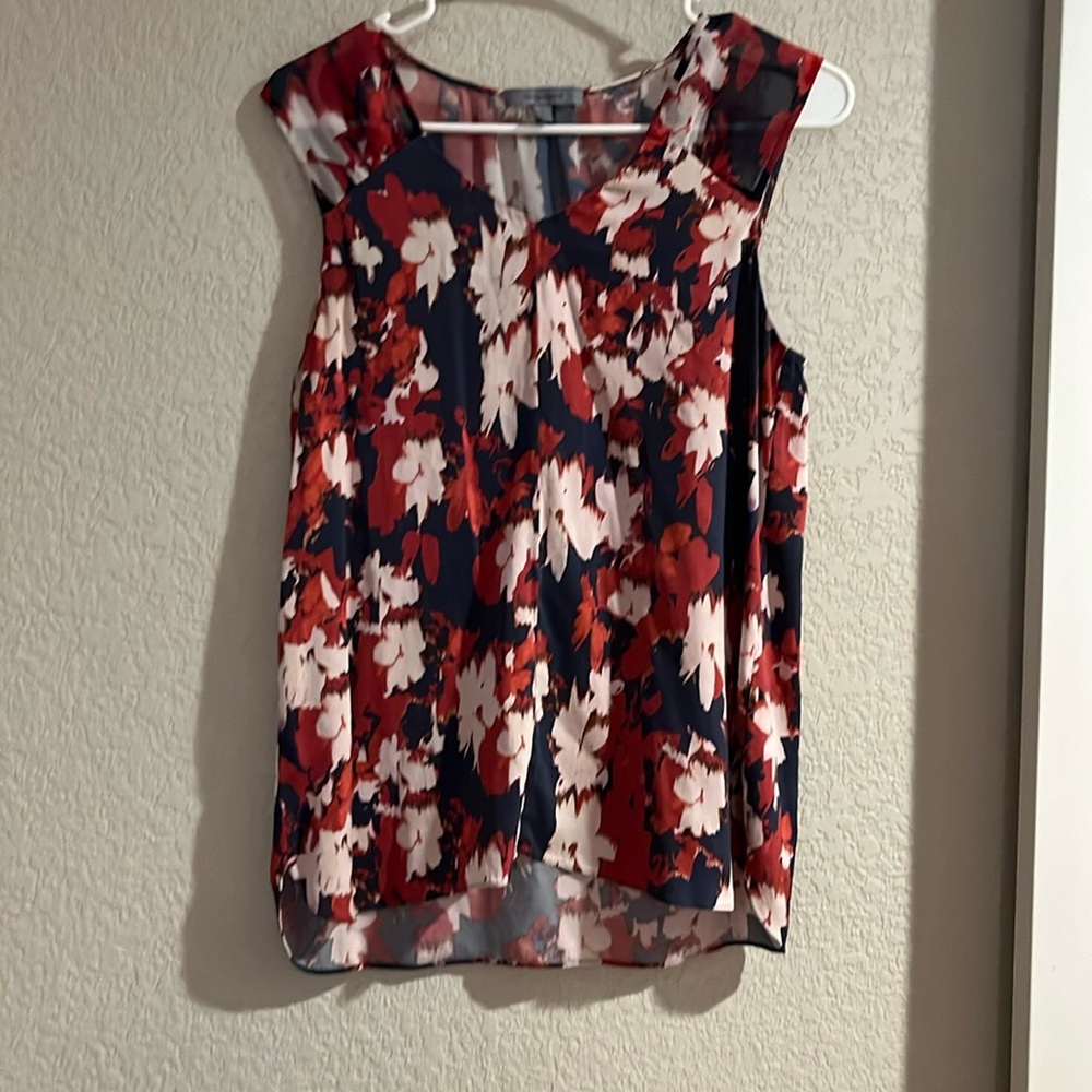 Small silk tank, sheer sleeves, very feminine